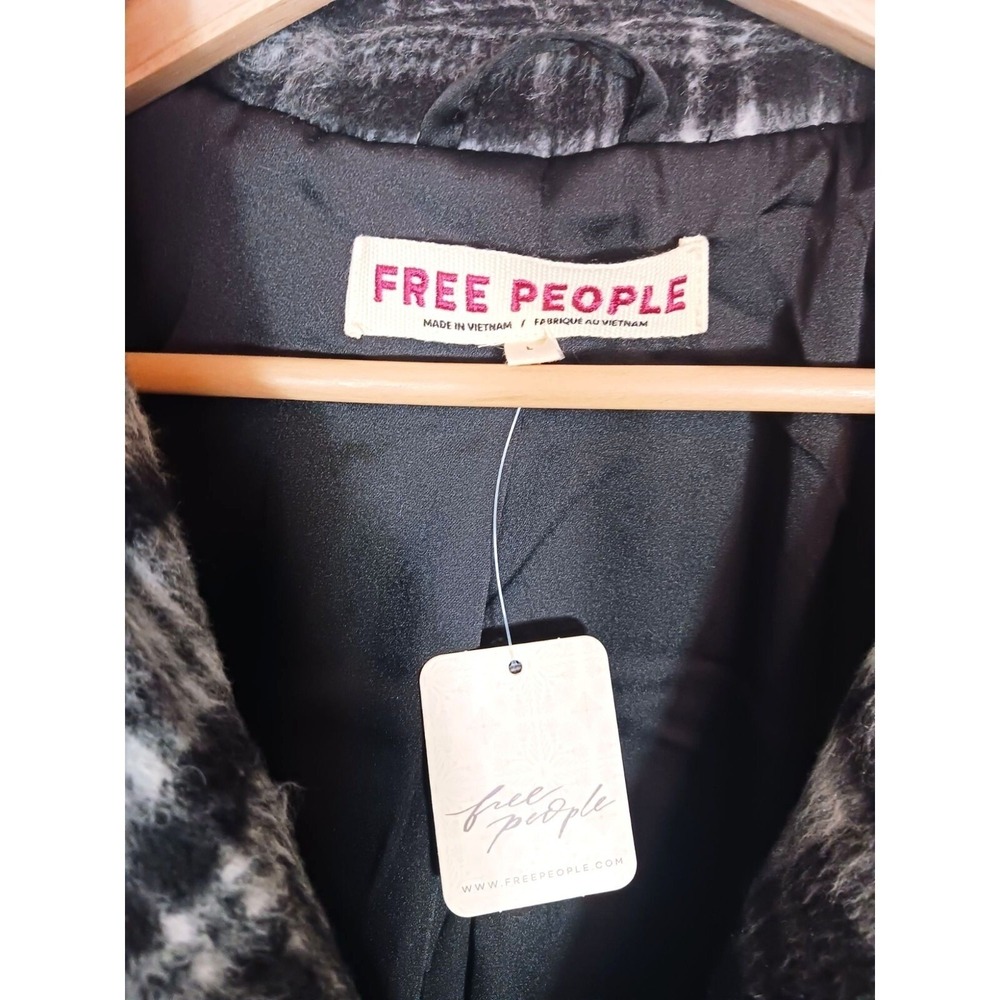 Free People Highlands Oversized Plaid Peacoat NWT Womens Large Slouchy Coat - Picture 6 of 6